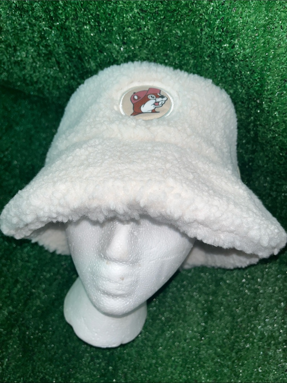 BUC-EES SHERPA HAT WITH LOGO UNISEX ADULT SIZE BEIGE